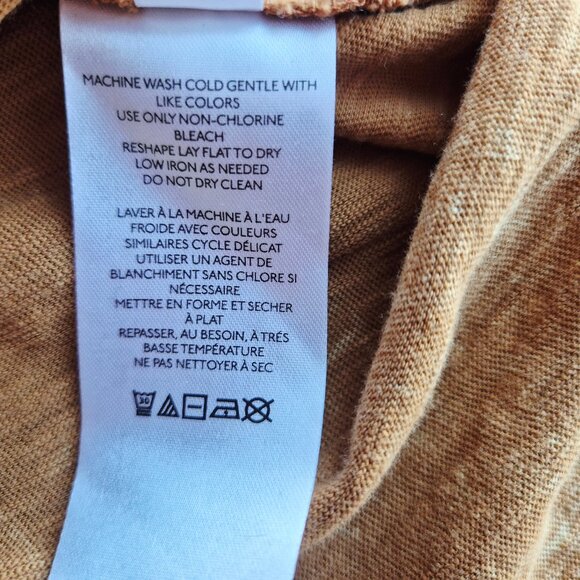 NWT Pilcro Anthropologie Acid Washed Raglan Top Cotton Knit Gold Orange - Picture 7 of 11